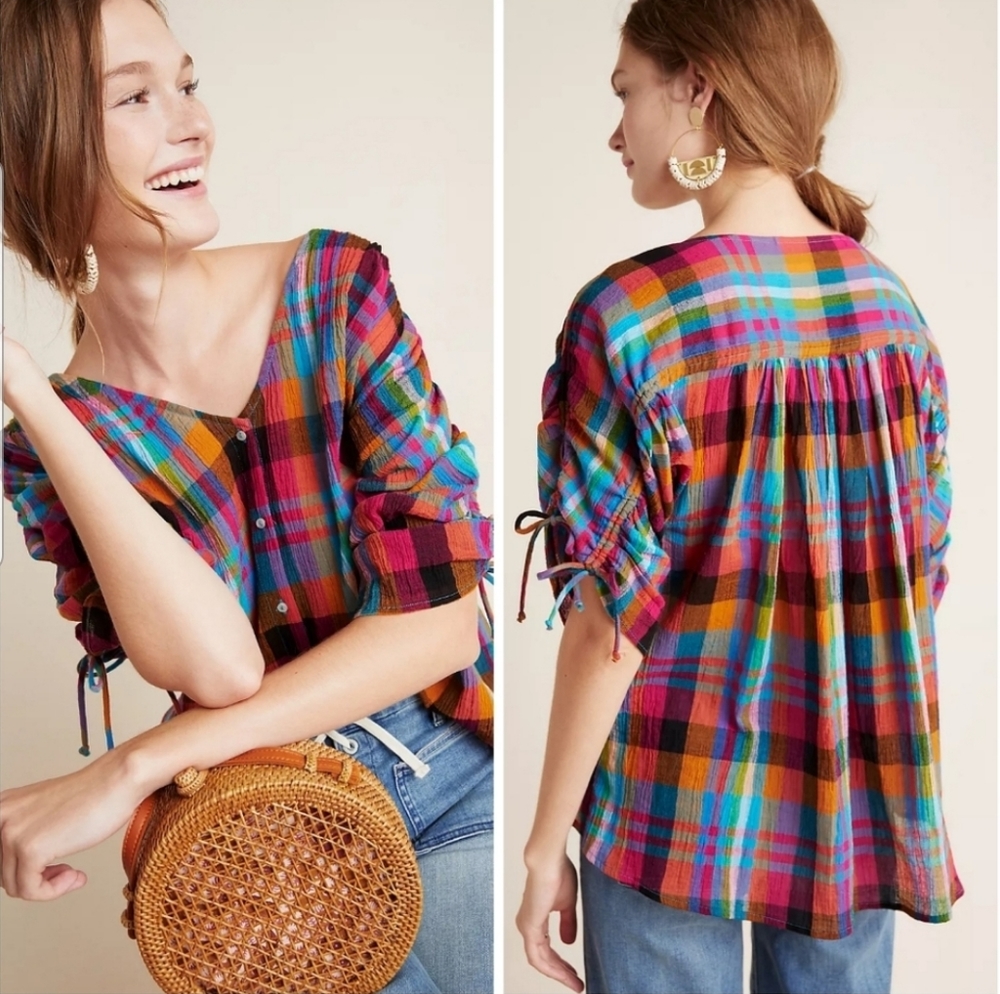 MAEVE AMELIA COLORFUL PLAID SHIRT